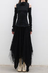 Marc Le Bihan lace embroidered skirt 2596 series plant dyeing France MLB-2596-HEILS black lace embroidery